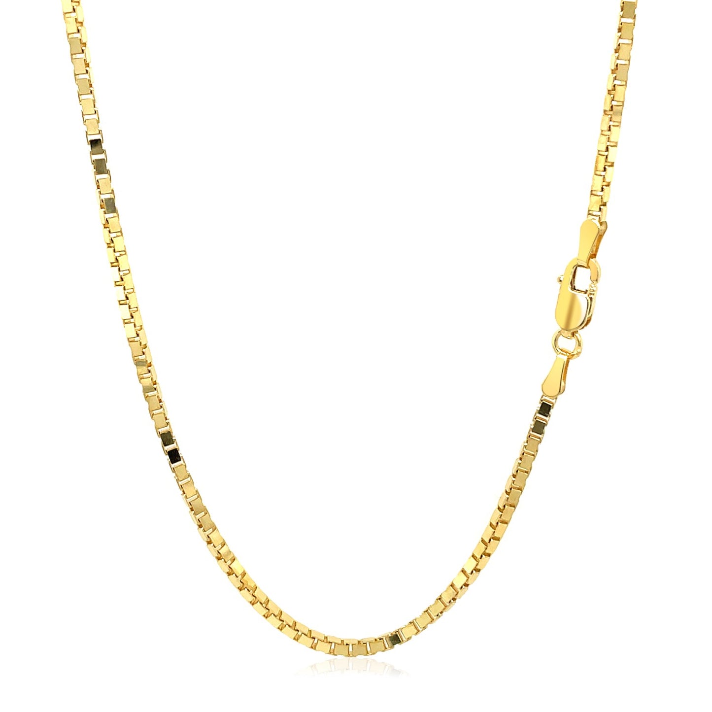 14k Yellow Gold Semi Solid Box Chain 1.6mm