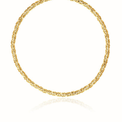 14k Yellow Gold Fancy Byzantine Chain Necklace