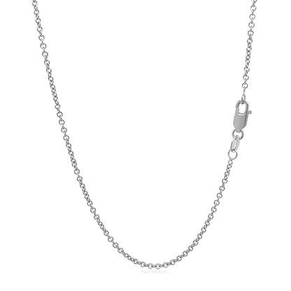 14k White Gold Round Cable Link Chain 1.5mm