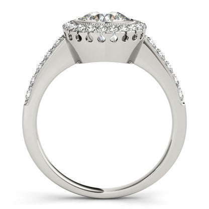 14k White Gold Pave Style Diamond Engagement Ring (1 3/8 cttw)