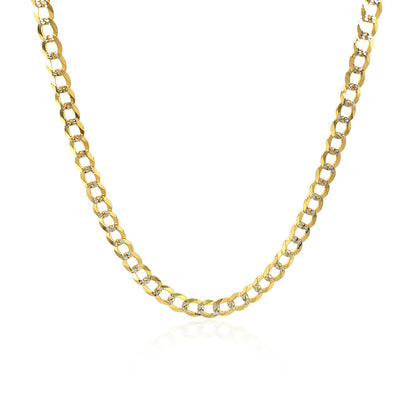 3.2 mm 14k Two Tone Gold Pave Curb Chain