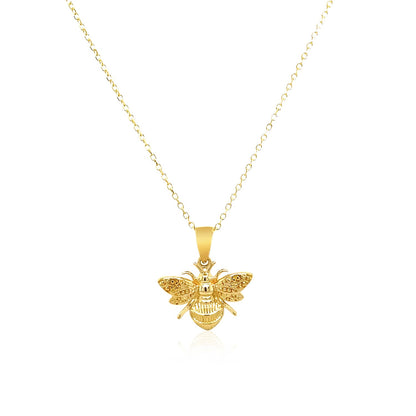 14K Yellow Gold Bee Necklace