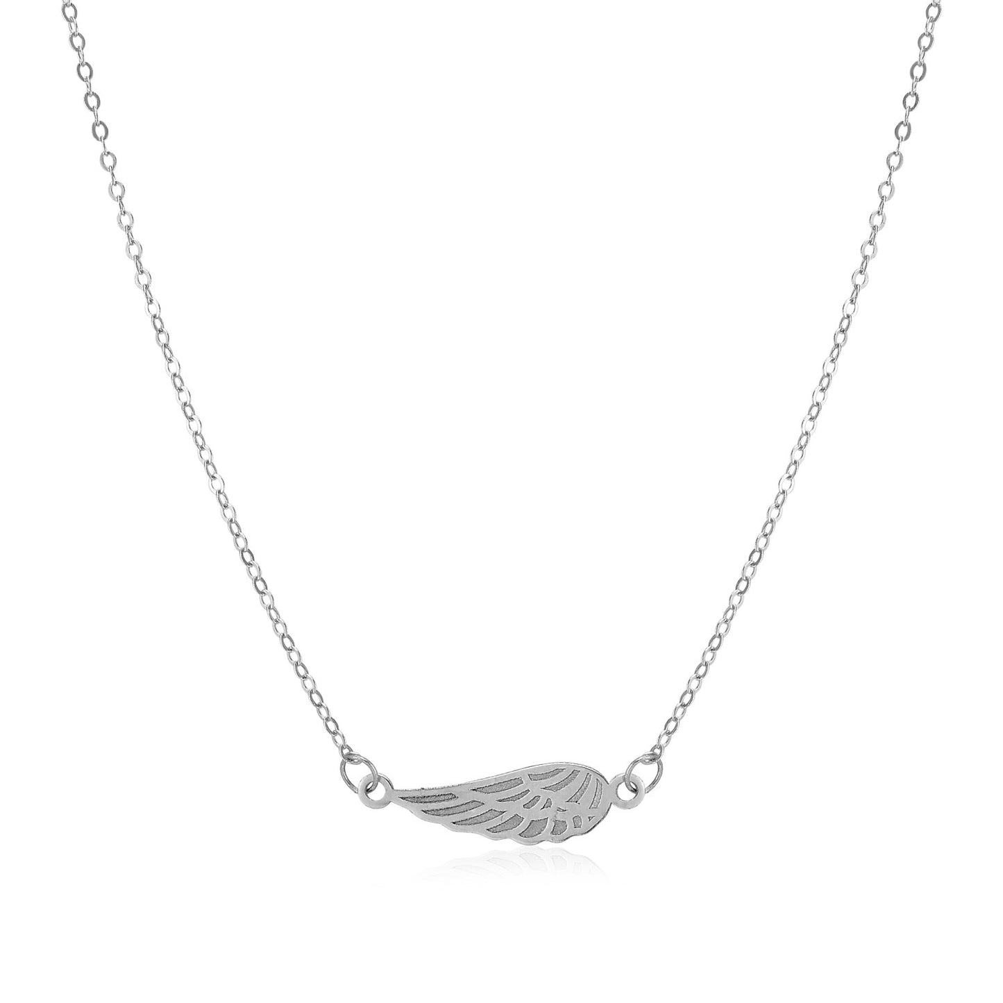 14K White Gold Angel Wing Necklace