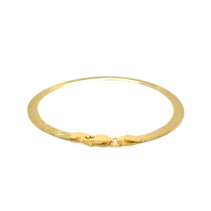 4.0mm 14k Yellow Gold Super Flex Herringbone Bracelet