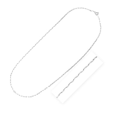 Sterling Silver Rhodium Plated Paperclip Chain (1.8 mm)