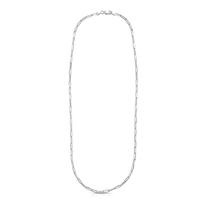 Sterling Silver Rhodium Plated Paperclip Chain (3.0 mm)