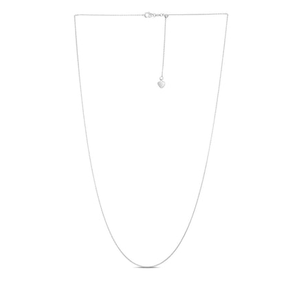 Adjustable Cable Chain in 14k White Gold (1.0mm)