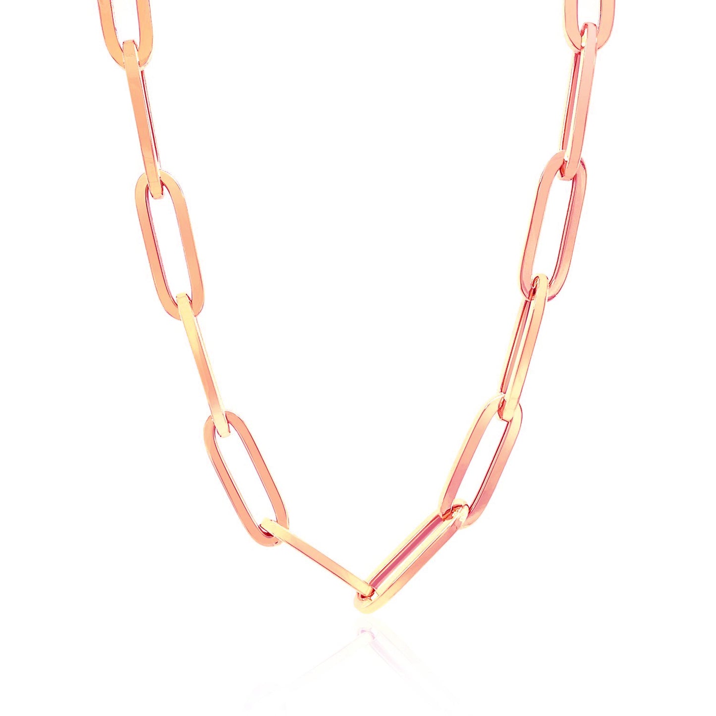 14K Rose Gold Wide Paperclip Chain (6.1mm)