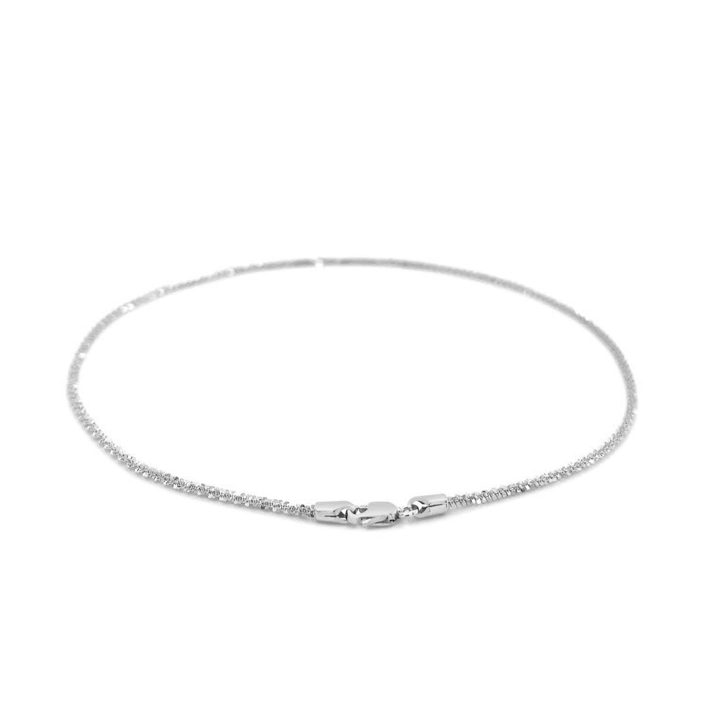 10k White Gold Sparkle Anklet 1.5mm