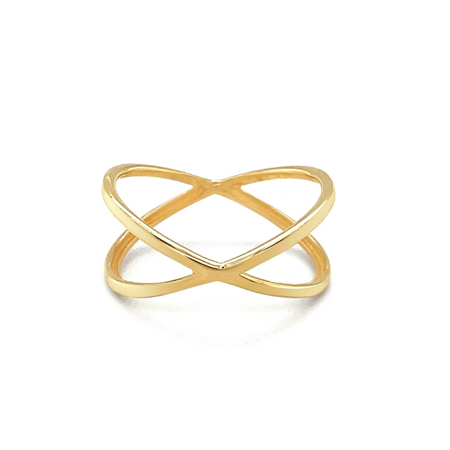 14k Yellow Gold Polished X Profile Ring