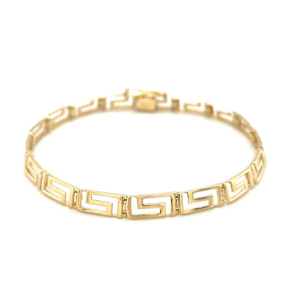 14k Yellow Gold Fancy Greek Key Motif Bracelet