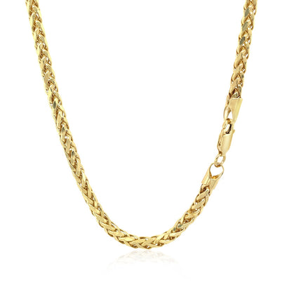 3.15mm 14k Yellow Gold Diamond Cut Round Franco Chain