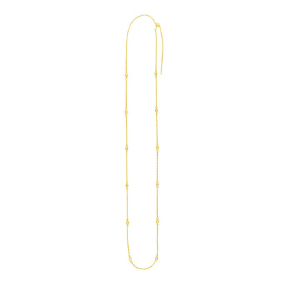 Endless Adjustable Diamond Pendant Chain in 14k Yellow Gold (3.0mm)