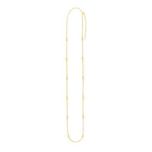 Endless Adjustable Diamond Pendant Chain in 14k Yellow Gold (3.0mm)