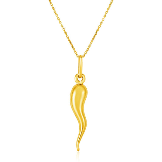 14k Yellow Gold Pendant with Polished Abstract Swirl