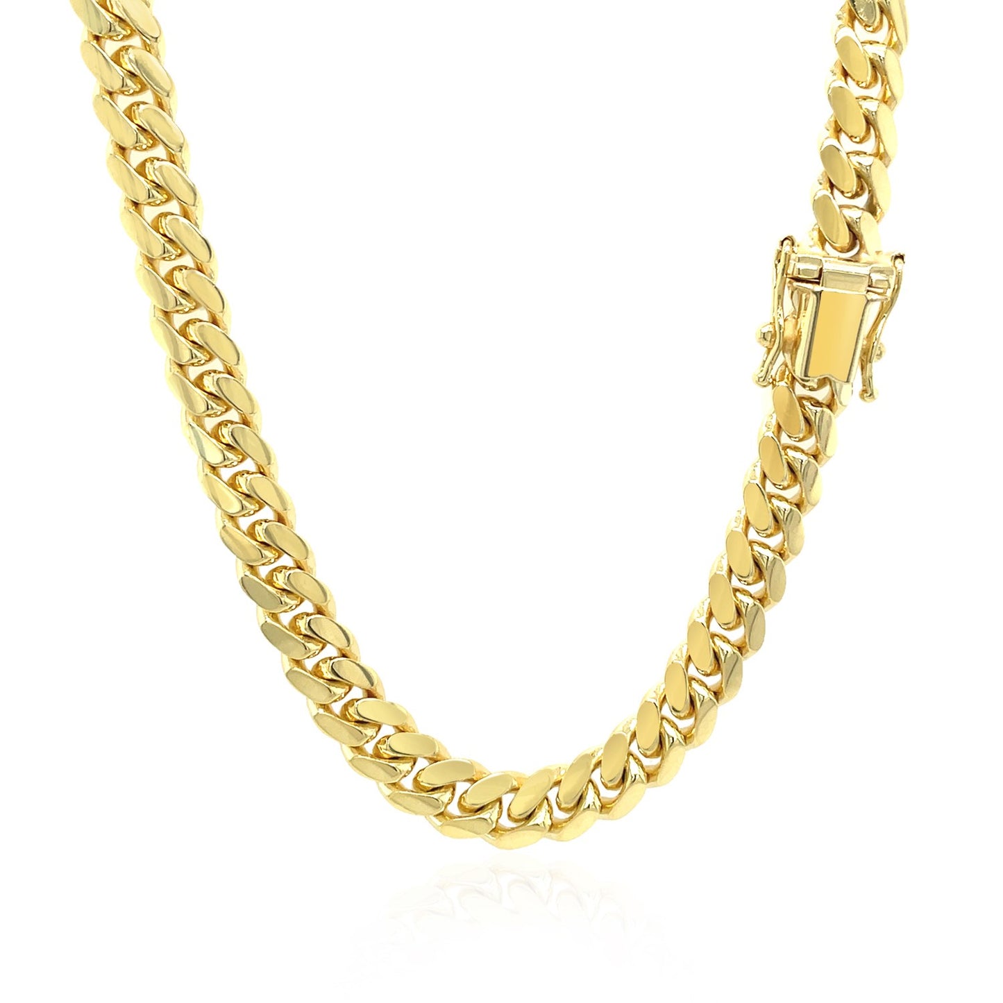 6.0mm 14k Yellow Gold Classic Miami Cuban Solid Chain