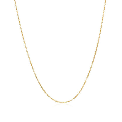 14k Yellow Gold Oval Cable Link Chain 0.6mm