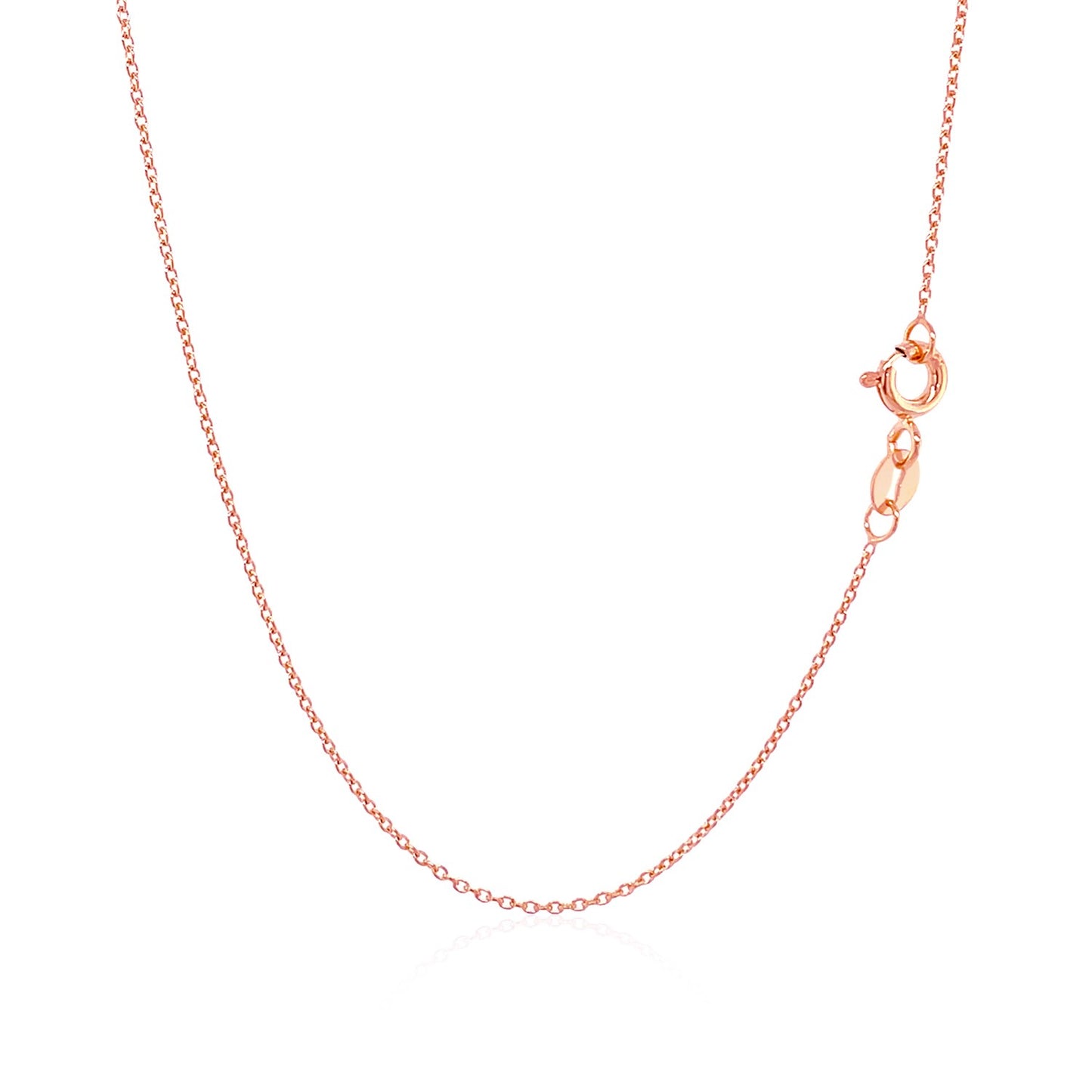 14k Pink Gold Oval Cable Link Chain 0.7mm