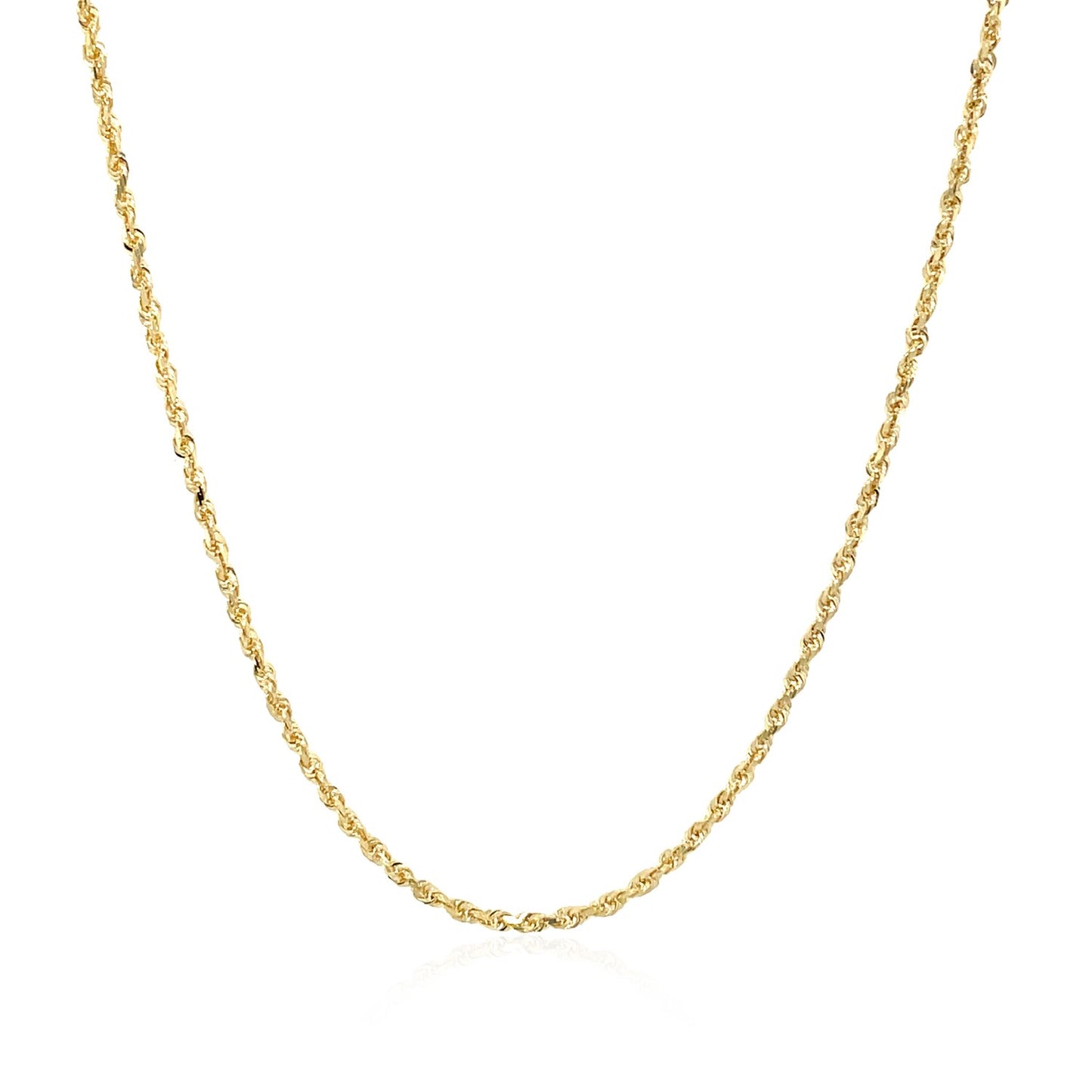 10k Yellow Gold Solid Diamond Cut Rope Chain 1.25mm