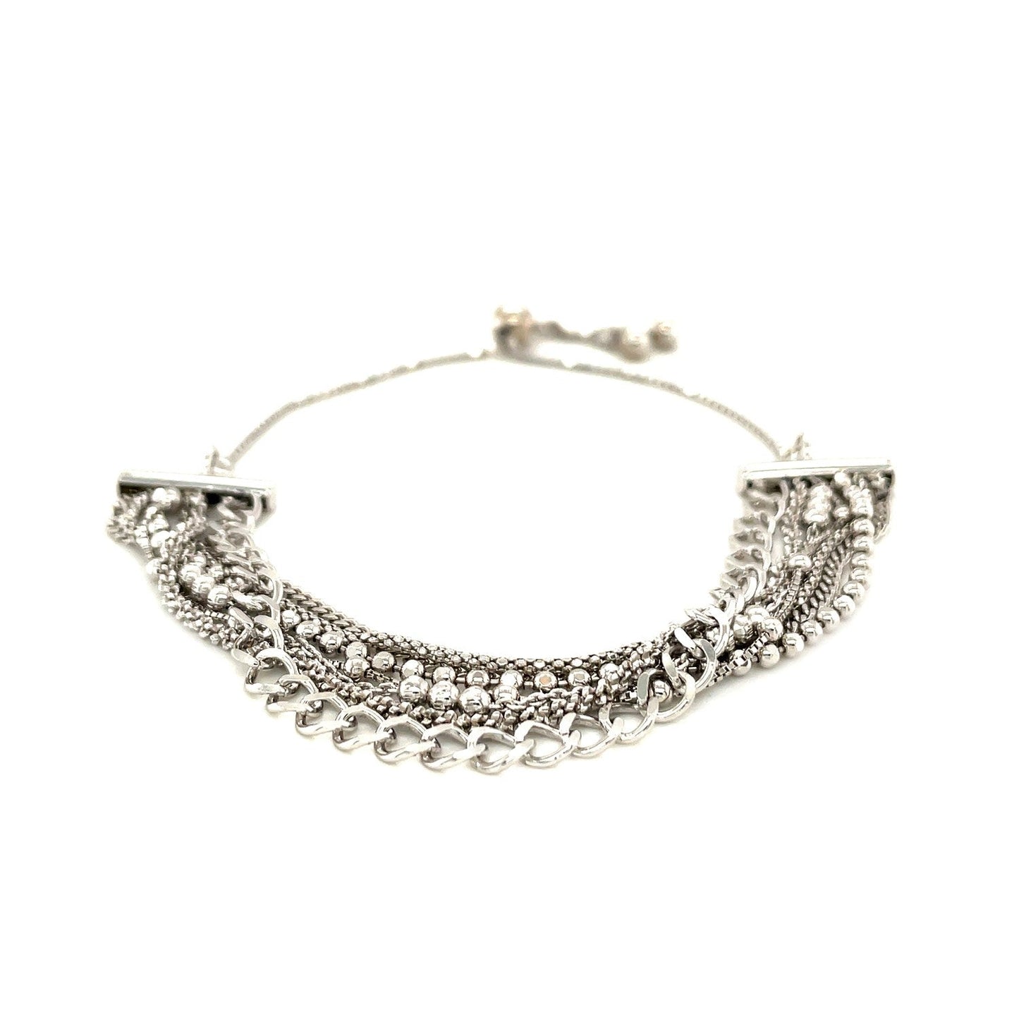 Adjustable Multi Chain Bracelet in Sterling Silver - Alexandria Jewelry & Company Beverly Hills