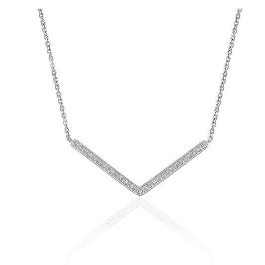 Diamond Chevron Pendant in 14k White Gold (1/3 cttw) - Alexandria Jewelry & Company Beverly Hills