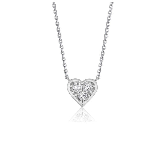 Diamond Heart Design Pendant in 14k White Gold - Alexandria Jewelry & Company Beverly Hills