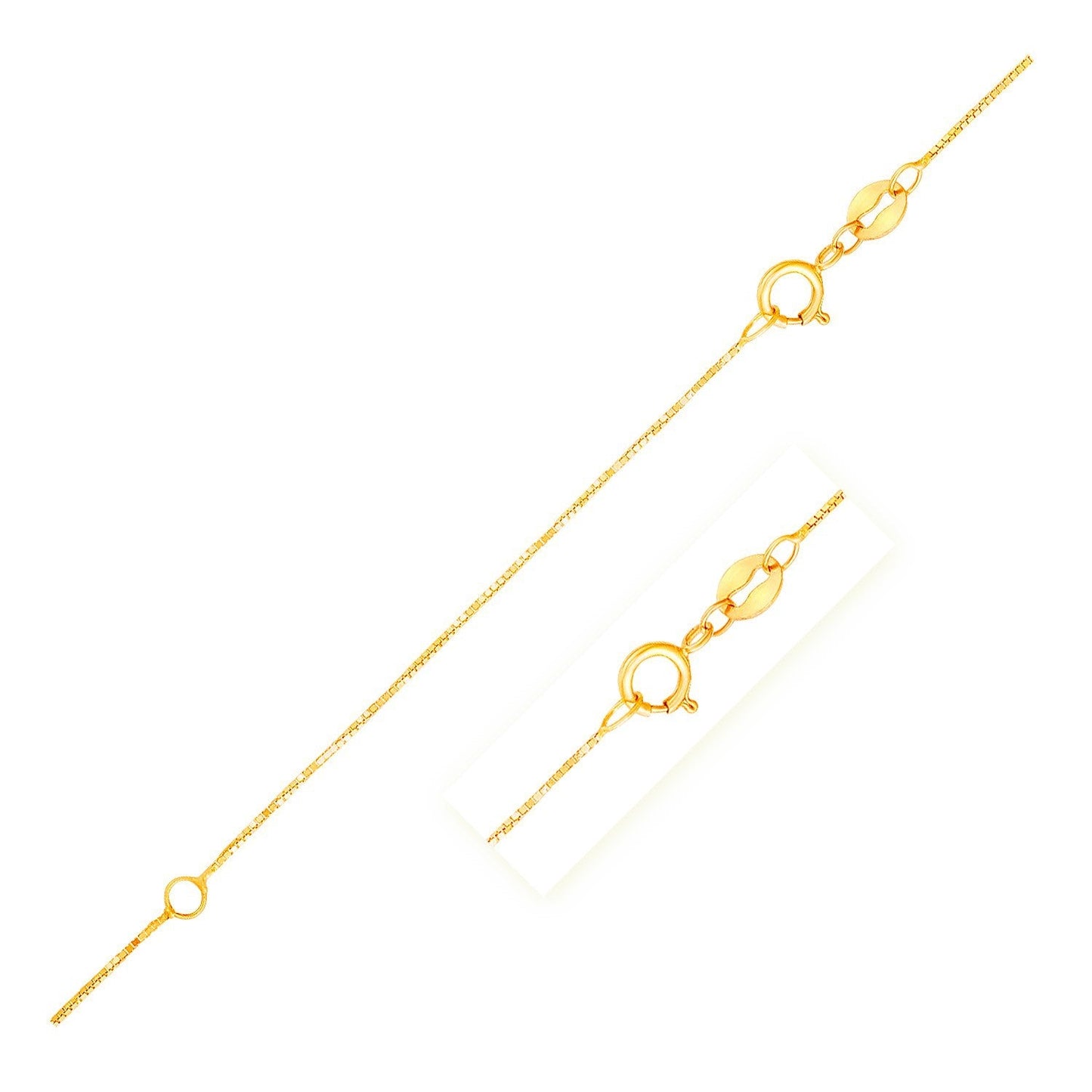 Double Extendable Box Chain in 14k Yellow Gold (0.6mm) - Alexandria Jewelry & Company Beverly Hills