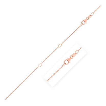 Double Extendable Cable Chain in 14k Rose Gold (0.6mm) - Alexandria Jewelry & Company Beverly Hills