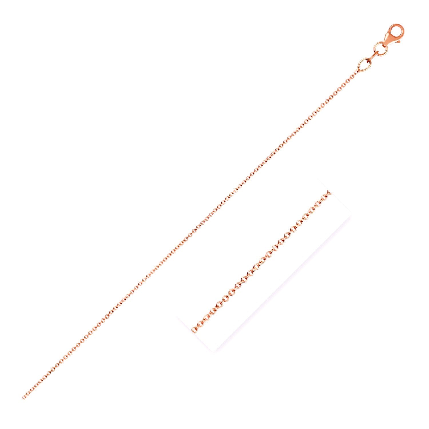 Double Extendable Cable Chain in 14k Rose Gold (1.0mm) - Alexandria Jewelry & Company Beverly Hills