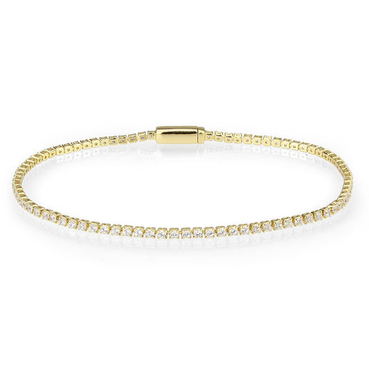 Gold Brass Bracelet with AAA Grade CZ in Clear - Alexandria Jewelry & Company Beverly Hills