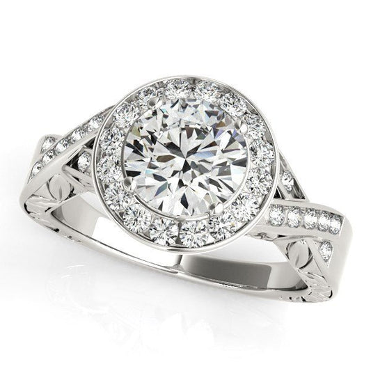 Halo Set Diamond Engagement Ring in 14k White Gold (1 5/8 cttw) - Alexandria Jewelry & Company Beverly Hills