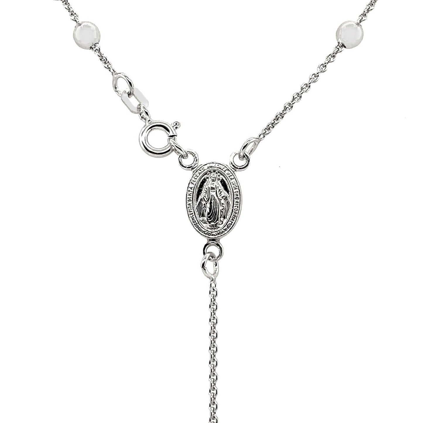 Polished Rosary Chain and Bead Necklace in Sterling Silver - Alexandria Jewelry & Company Beverly Hills