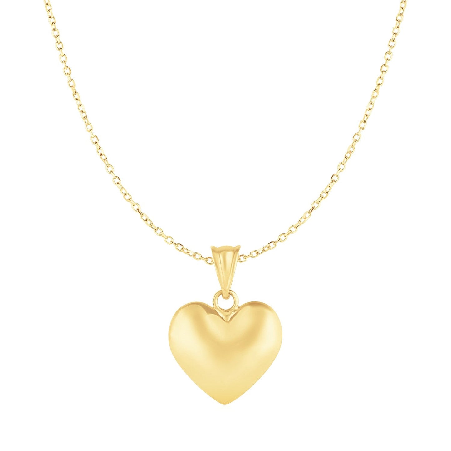 Puffed Heart Pendant in 10k Yellow Gold - Alexandria Jewelry & Company Beverly Hills