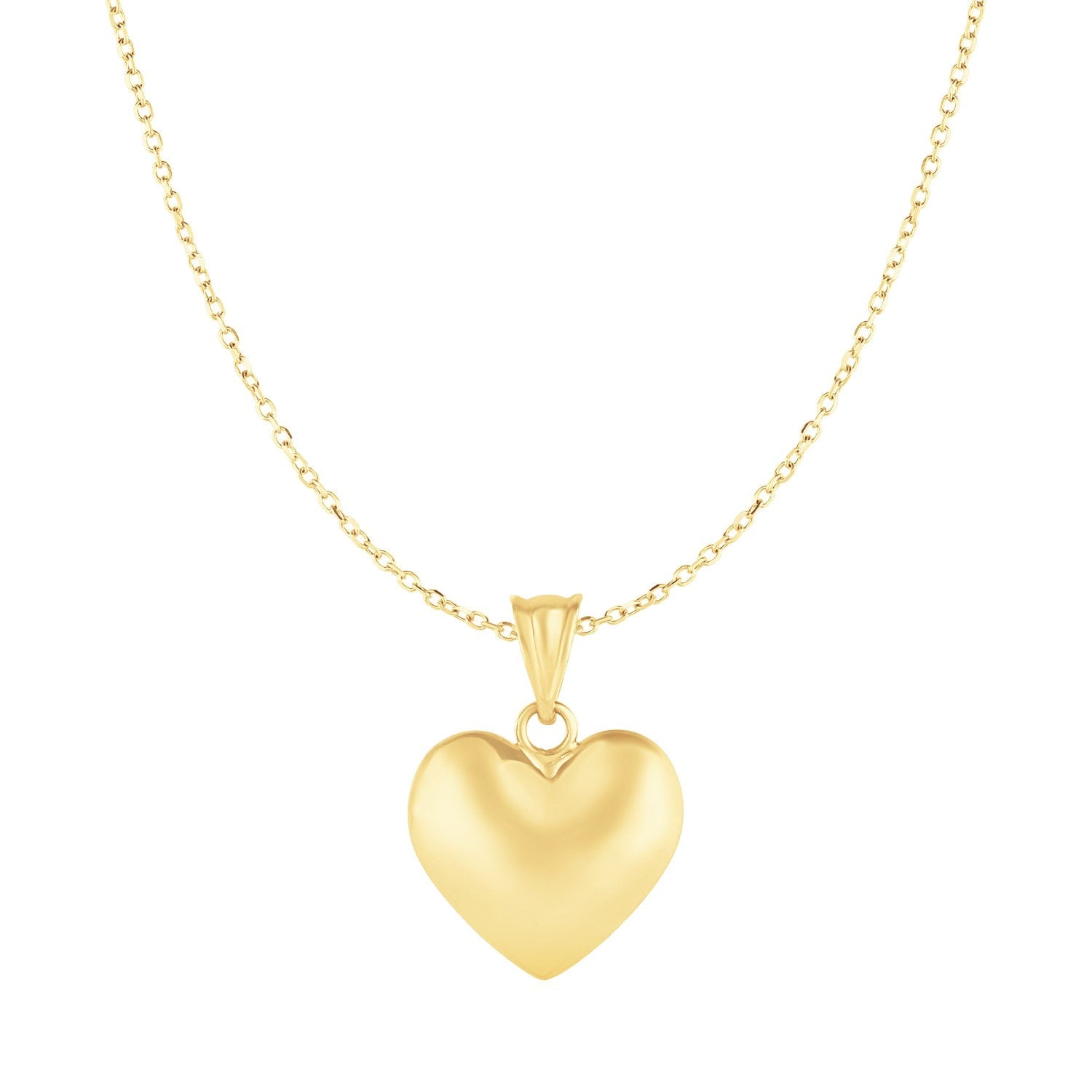 Puffed Heart Pendant in 10k Yellow Gold - Alexandria Jewelry & Company Beverly Hills